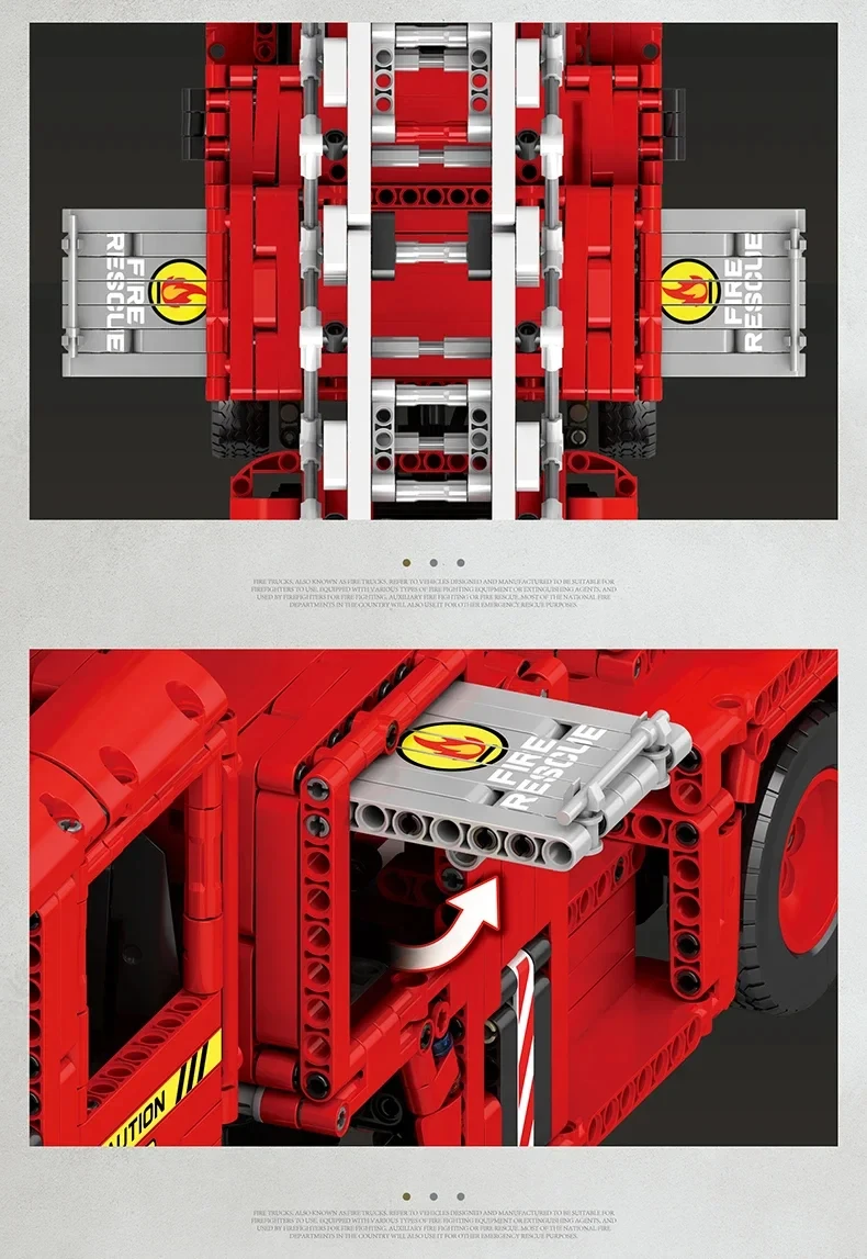3266Pcs Fire Engineering Ladder Truck Building Blocks Remote Control Fire Rescue Car Model Bricks Set Toy For Kids Holiday Gifts 3266Pcs Fire Engineering Ladder Truck Building Blocks Remote Control Fire Rescue Car Model Bricks Set Toy For Kids Holiday Gifts