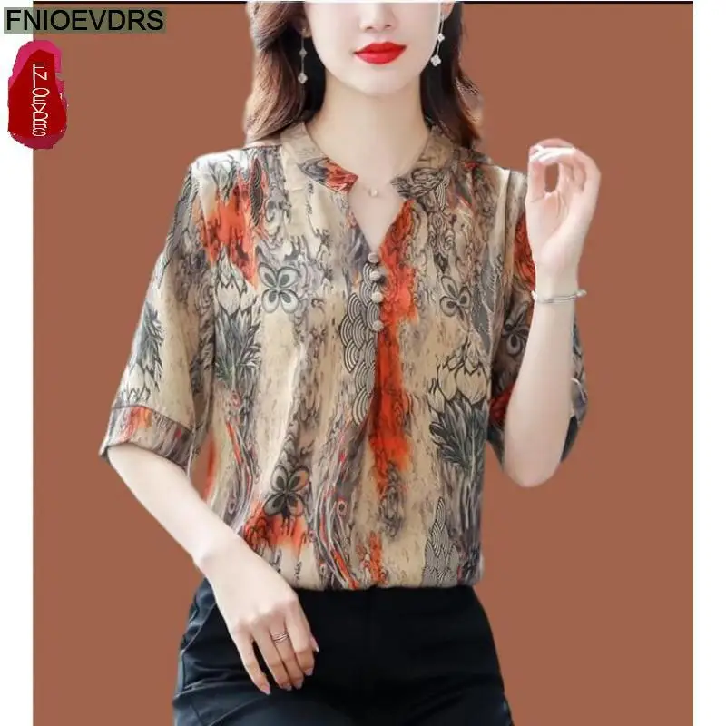 L-4XL Loose Clothes Women 2023 Summer Elegant Office Lady European Style Shirts Casual Retro Vintage Floral Print Tops Blouses
L-4XL Loose Clothes Women 2023 Summer Elegant Office Lady European Style Shirts Casual Retro Vintage Floral Print Tops Blouses