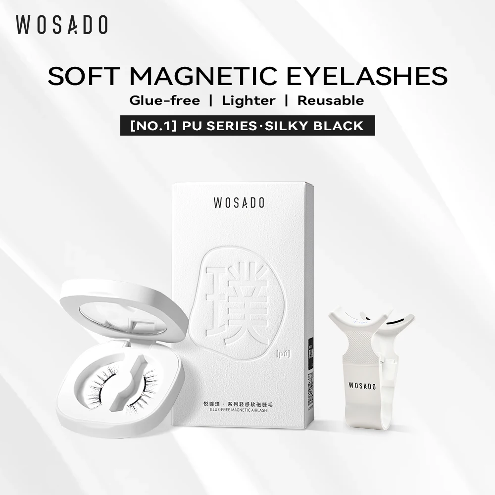 

WOSADO Magnetic Lashes No.1 SILKY BLACK Professional Premium Reusable Safe Dupont 3D Patented False Eyelashes Natural Versatile