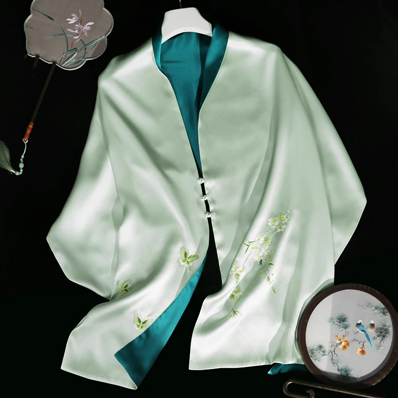 175*45CM Suzhou 16MM Real Silk Embroidery Scarf With Frog Buttons New Styles Brand New Scarves Festival Gifts
175*45CM Suzhou 16MM Real Silk Embroidery Scarf With Frog Buttons New Styles Brand New Scarves Festival Gifts
