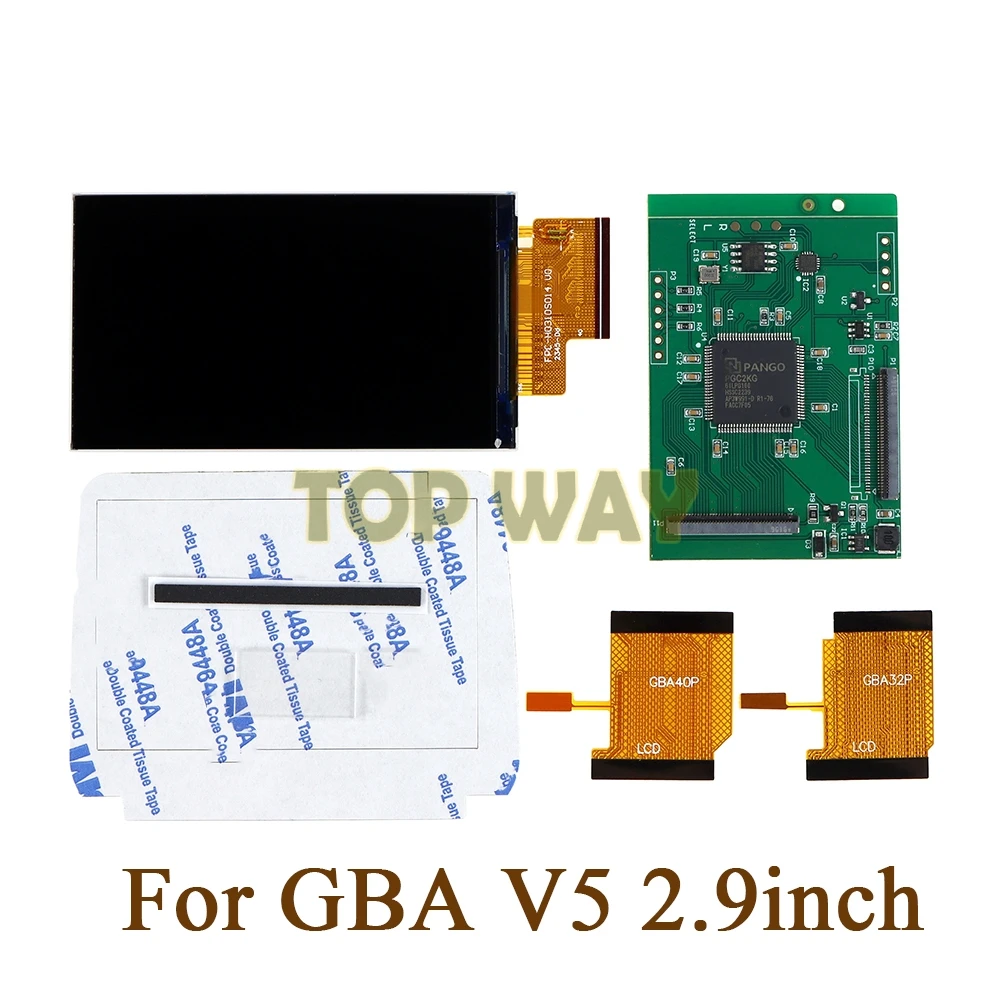 

1set For GBA V5 Console Adjustable Brightness Levels High 2.9 inch IPS Backlight LCD for Nintend GBA V5.0 Point To Point