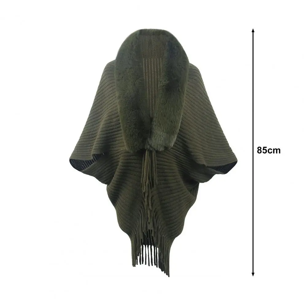 Women Shawl Plush Tassel Knitted Winter Shawl with Faux Fur Cardigan Windproof Poncho for Women Solid Color Neck Protection
Women Shawl Plush Tassel Knitted Winter Shawl with Faux Fur Cardigan Windproof Poncho for Women Solid Color Neck Protection