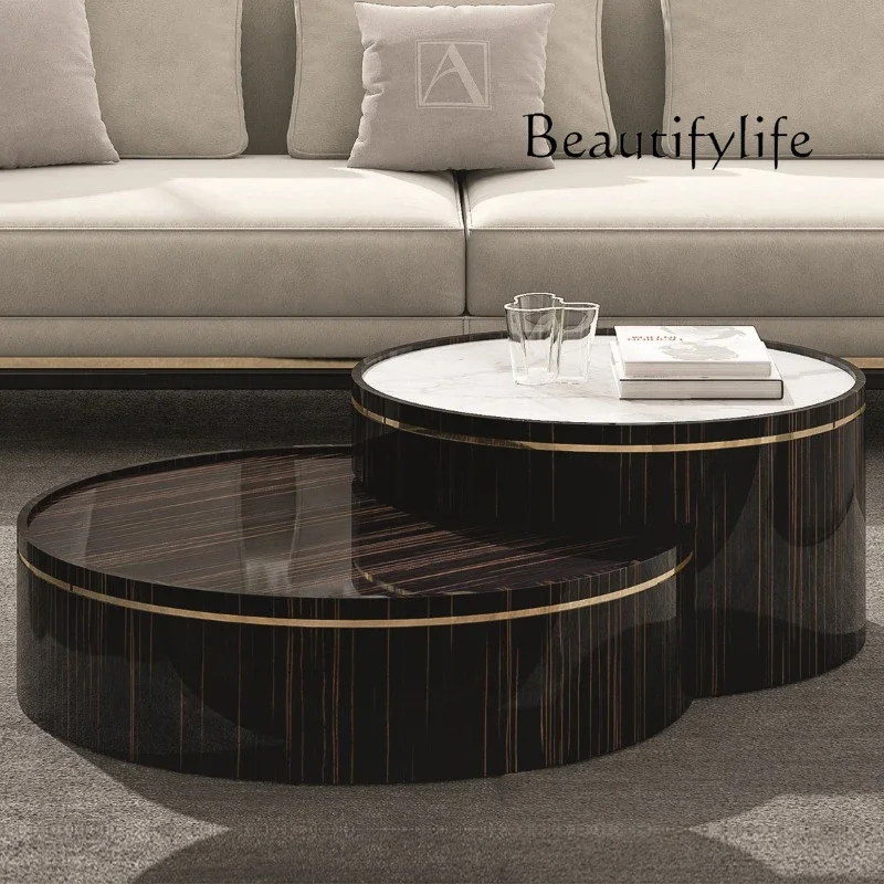 Modern Light Luxury Creative round Blackwood Tea Table Hong Kong Style Living Room Combination Marble Tea Table
Modern Light Luxury Creative round Blackwood Tea Table Hong Kong Style Living Room Combination Marble Tea Table