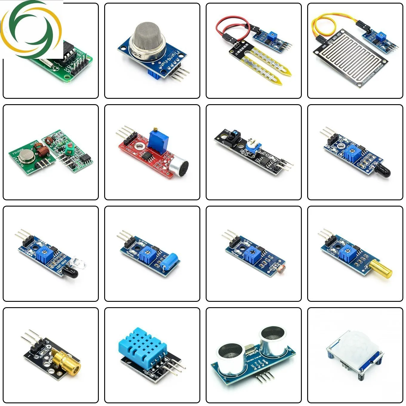 

16 in 1 Modules Sensor Kit Project Super Starter Kits for Arduino UNO R3 Mega2560 Mega328 for Raspberry Pi 3 2 Model B K62