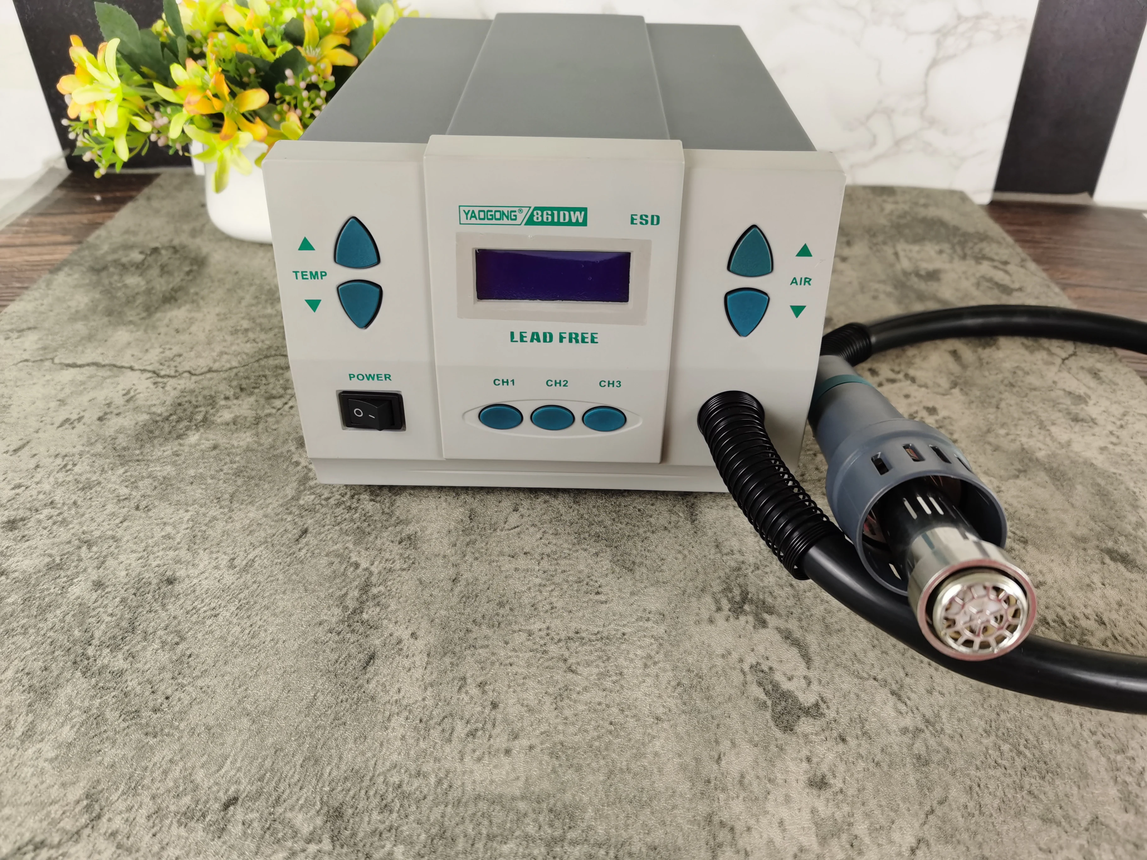 

220V 110V YAOGONG 861DW 1000W Hot Air Rework Station PCB Soldering Repair Tool with Replaceable 3 Heat Gun Nozzle