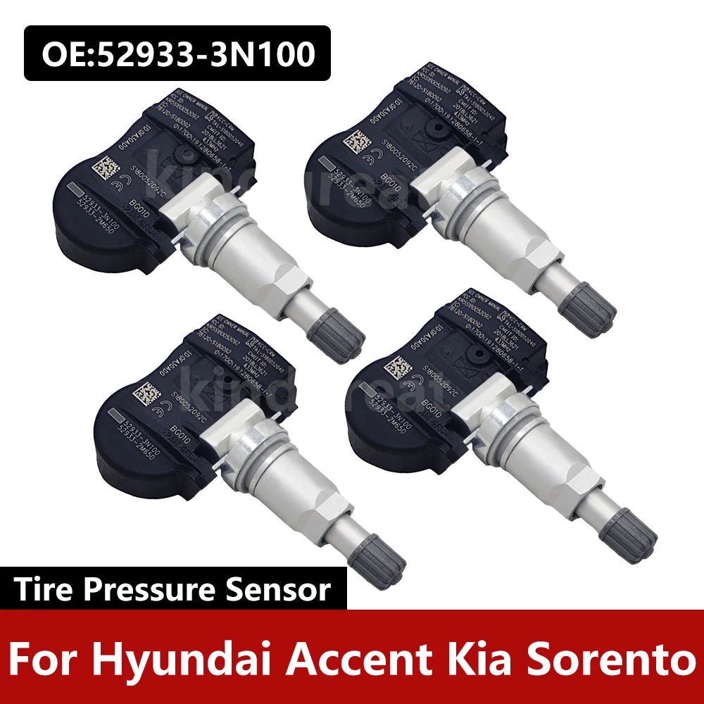 

4PCS/Lot For Hyundai Accent Kia Sorento TPMS Tire Pressure Monitor Sensor 52933-3N100 529333N100