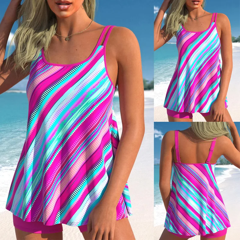 2023 Women's Swimwear Tankini two Piece Plus Size Swimsuit Backless Geometic Fuchsia Scoop Neck Bathing Suits New Stylish
2023 Women's Swimwear Tankini two Piece Plus Size Swimsuit Backless Geometic Fuchsia Scoop Neck Bathing Suits New Stylish