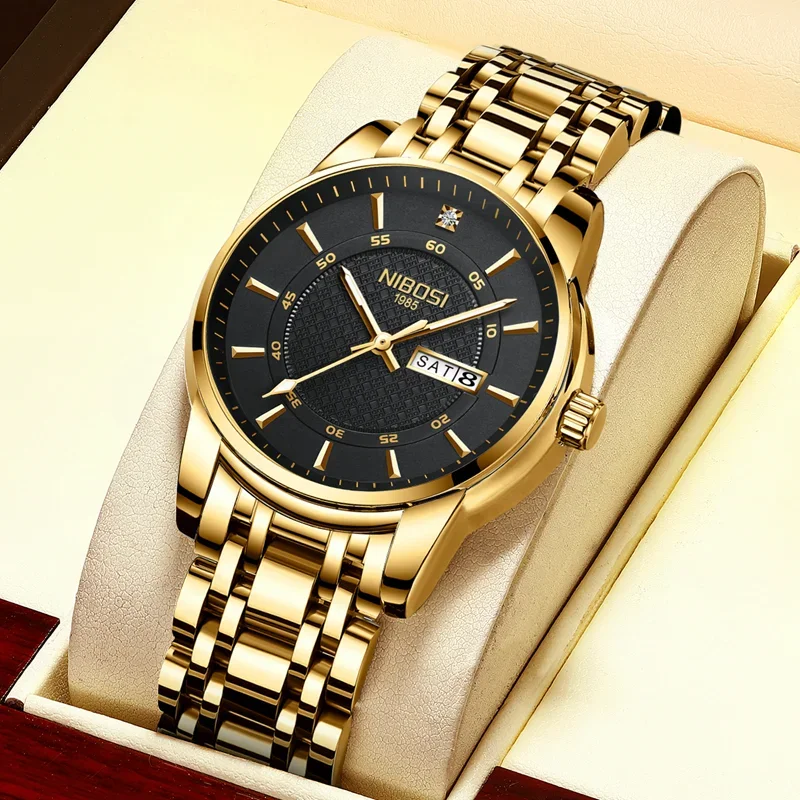 NIBOSI Gold Watch for Men Warterproof Sports Mens Watch Top Brand Luxury Clock Male Business Quartz Wristwatch Relogio Masculino
NIBOSI Gold Watch for Men Warterproof Sports Mens Watch Top Brand Luxury Clock Male Business Quartz Wristwatch Relogio Masculino