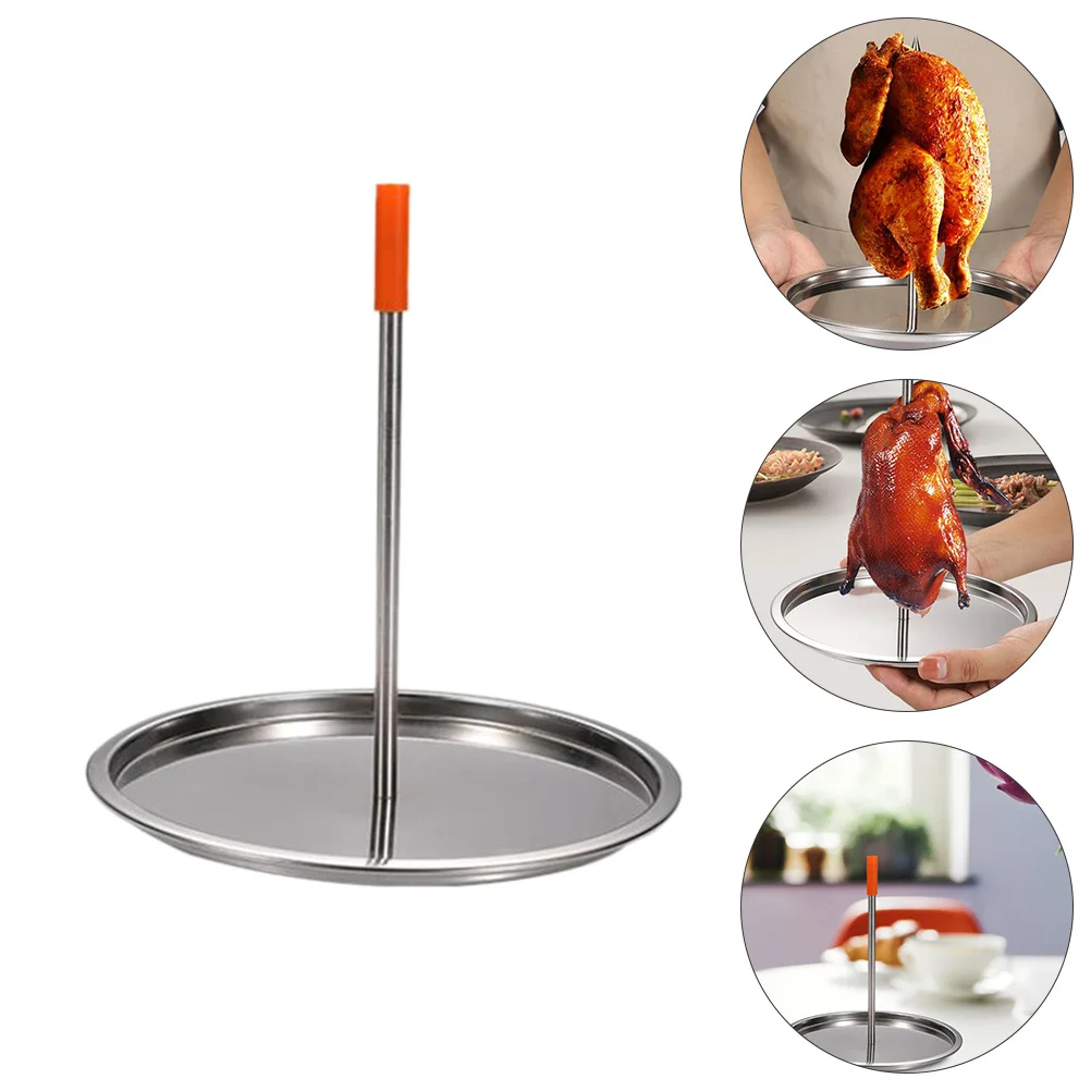 

Vertical Skewer Grill Stainless Steel Stand Pastor Skewer Chicken Roasting Rack for Large Meat Barbecue Grilling Picnic ( Cap