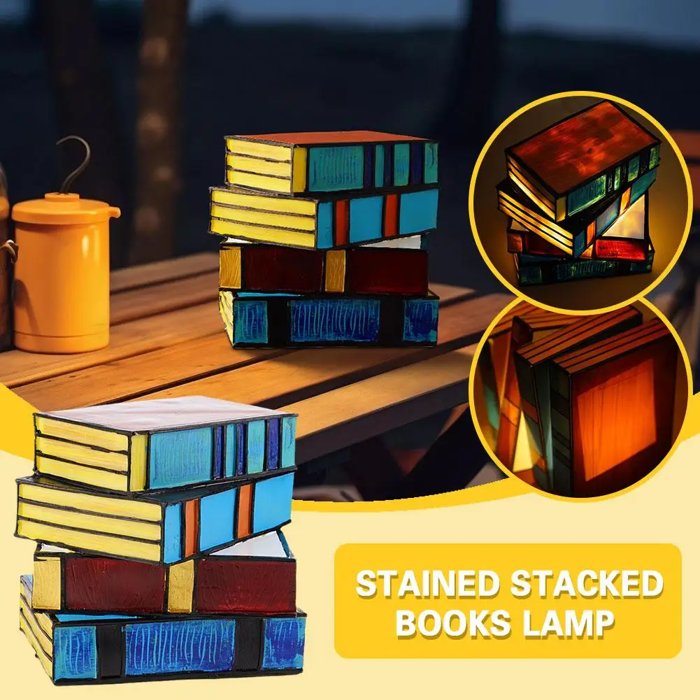 Vintage Stained Resin Stacked Books Lamp USB Reading Book Nightstand Night Light Resin Table Lamp For Home Ornaments
Vintage Stained Resin Stacked Books Lamp USB Reading Book Nightstand Night Light Resin Table Lamp For Home Ornaments