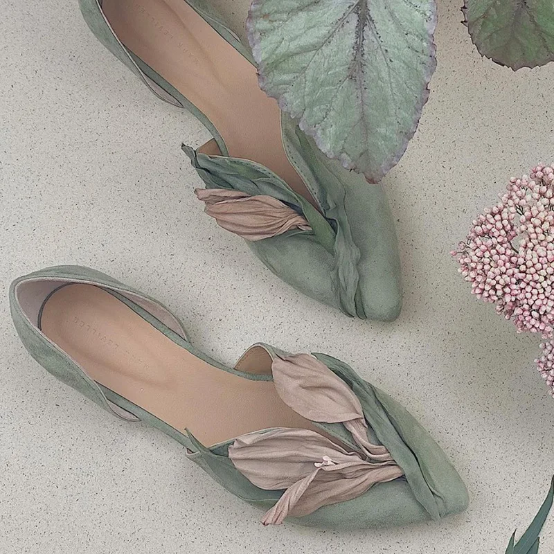 Petals Pointy Toe Flats Green Flower Suede Shoes Gradient Mixed Colors Shoes Elegant Women Sweet Pumps Spring Fairy Casual Shoes
Petals Pointy Toe Flats Green Flower Suede Shoes Gradient Mixed Colors Shoes Elegant Women Sweet Pumps Spring Fairy Casual Shoes
