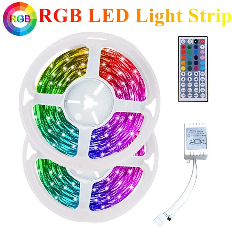 Гибкая RGB-лента 10 м, 3528 светодиодов, с пультом ДУ на 44 кнопки + контроллером для рождественской гостиной, спальни
Гибкая RGB-лента 10 м, 3528 светодиодов, с пультом ДУ на 44 кнопки + контроллером для рождественской гостиной, спальни