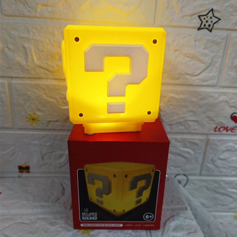 

Super Mario LED Question Mark Night Light Star Style Bedroom Table Lamp Control Game Atmosphere Small Night Light USB Charging