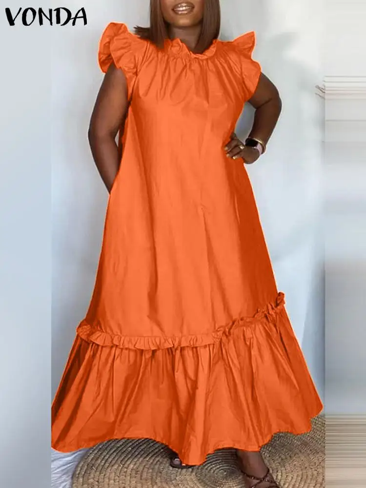 VONDA Bohemian Women Long Maxi Dress Elegant Ruffled Dress Summer Short Sleeve Sundress 2024 Fashion Casual Solid Satin Vestidos
VONDA Bohemian Women Long Maxi Dress Elegant Ruffled Dress Summer Short Sleeve Sundress 2024 Fashion Casual Solid Satin Vestidos