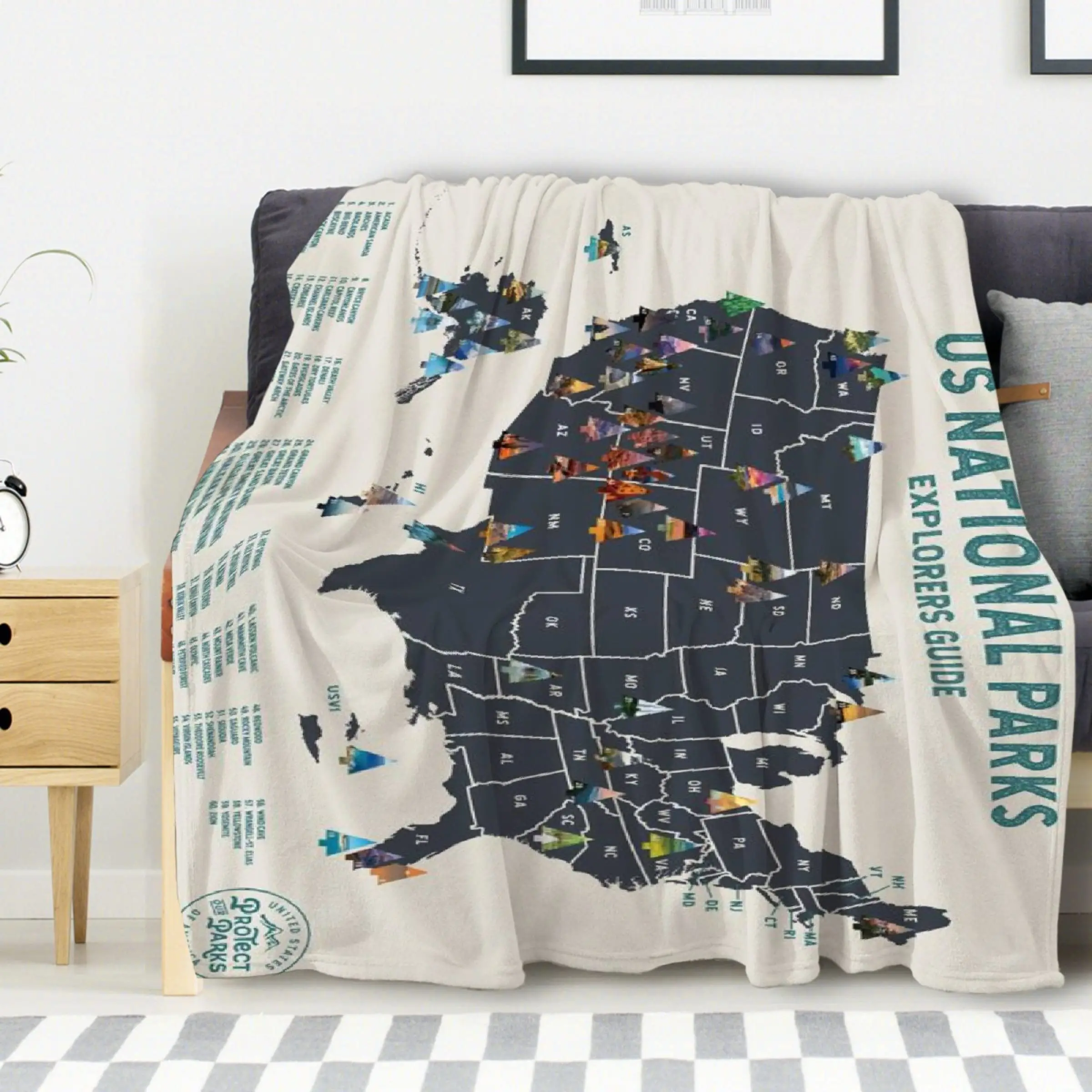 National Park Map Flannel Blanket Super Soft Warm for Bed Couch Sofa Twin Blanket for Adult All Seasons Office Travel Blankets
National Park Map Flannel Blanket Super Soft Warm for Bed Couch Sofa Twin Blanket for Adult All Seasons Office Travel Blankets