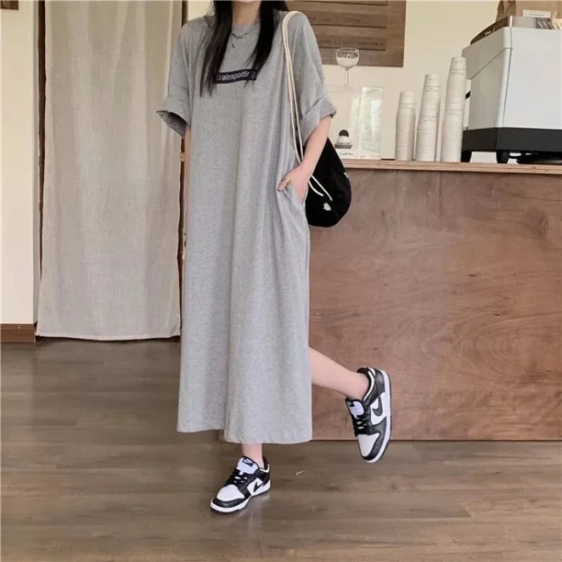 Vintage Casual Women's Plus Size T-Shirts Dress New In Korean Lady's Streetwear Oversize Female Maternity Dress Chic Dress 18 Sd54e31973e44415aa174ed1e19a8efb8u