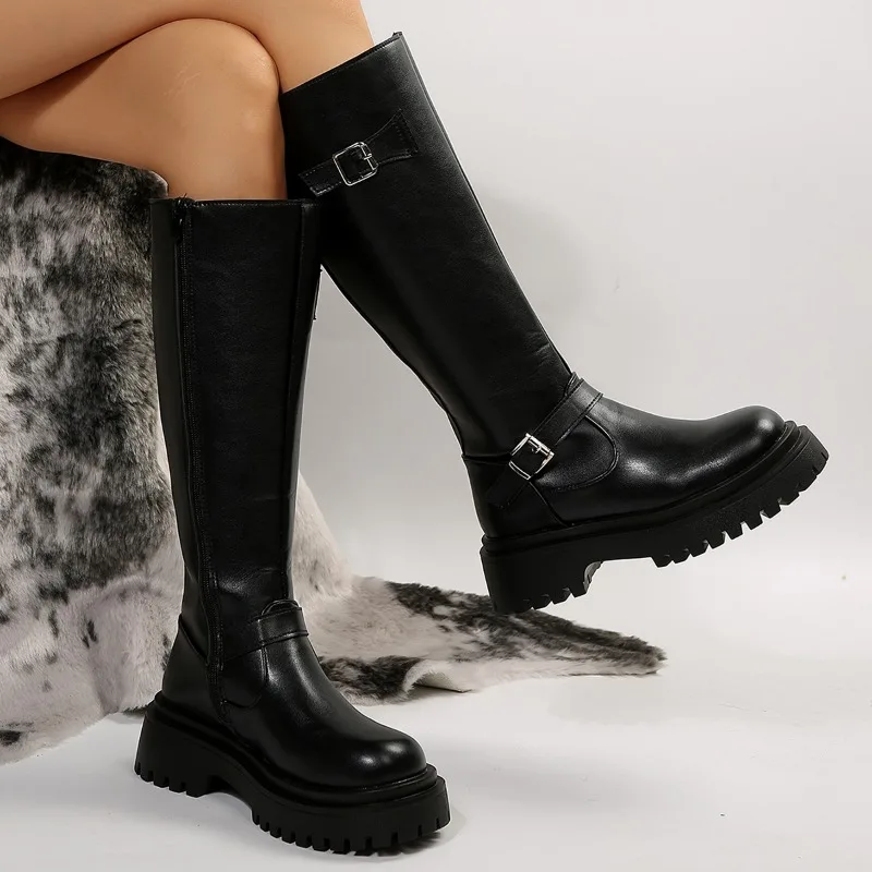Black Long Boots Women 2023 Winter Women's Boots Round Toe Platform Ladies Knee Boots Simple Versatile Casual High Barrel Boots
Black Long Boots Women 2023 Winter Women's Boots Round Toe Platform Ladies Knee Boots Simple Versatile Casual High Barrel Boots