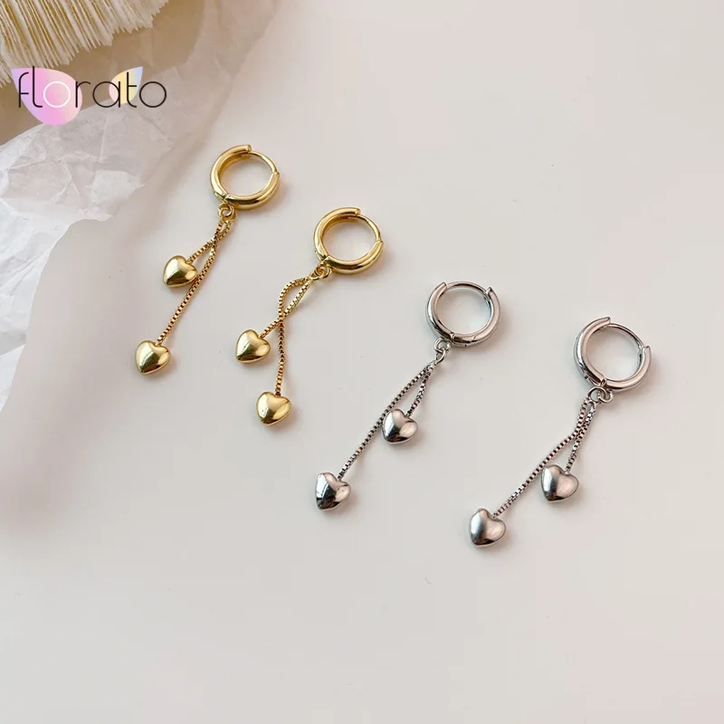 925 Sterling Silver Needle Metal Heart-Shaped Tassel Pendant Hoop Earrings For Women Minimalist Korean INS Gold Earrings Jewelry
925 Sterling Silver Needle Metal Heart-Shaped Tassel Pendant Hoop Earrings For Women Minimalist Korean INS Gold Earrings Jewelry