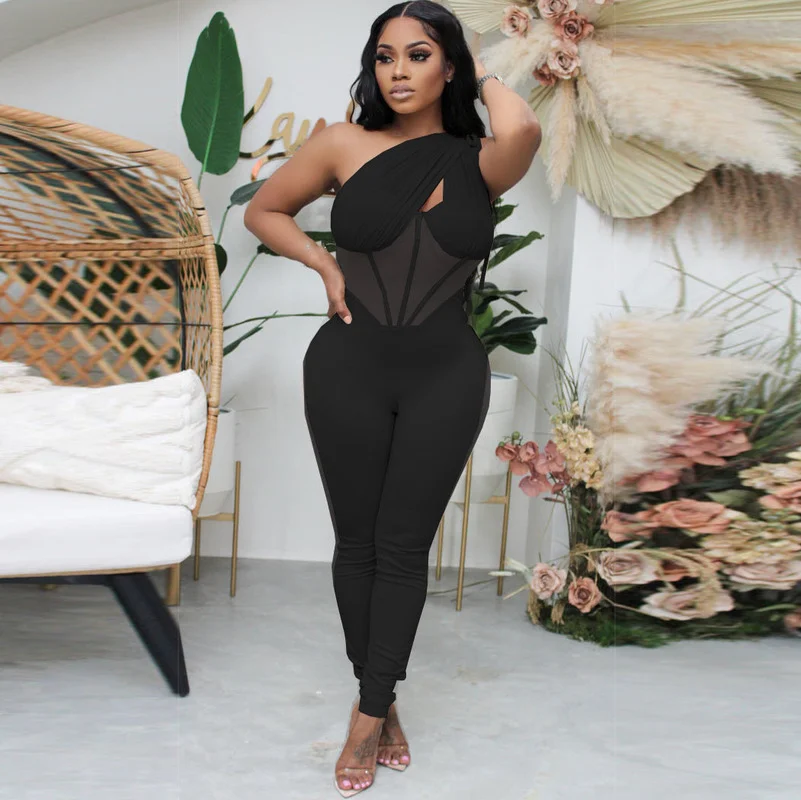 WUHE See Through Mesh Patchwork One Shoulder Bodycon Jumpsuit Sexy Night Club Outfits for Women Summer One Piece Rompers
WUHE See Through Mesh Patchwork One Shoulder Bodycon Jumpsuit Sexy Night Club Outfits for Women Summer One Piece Rompers