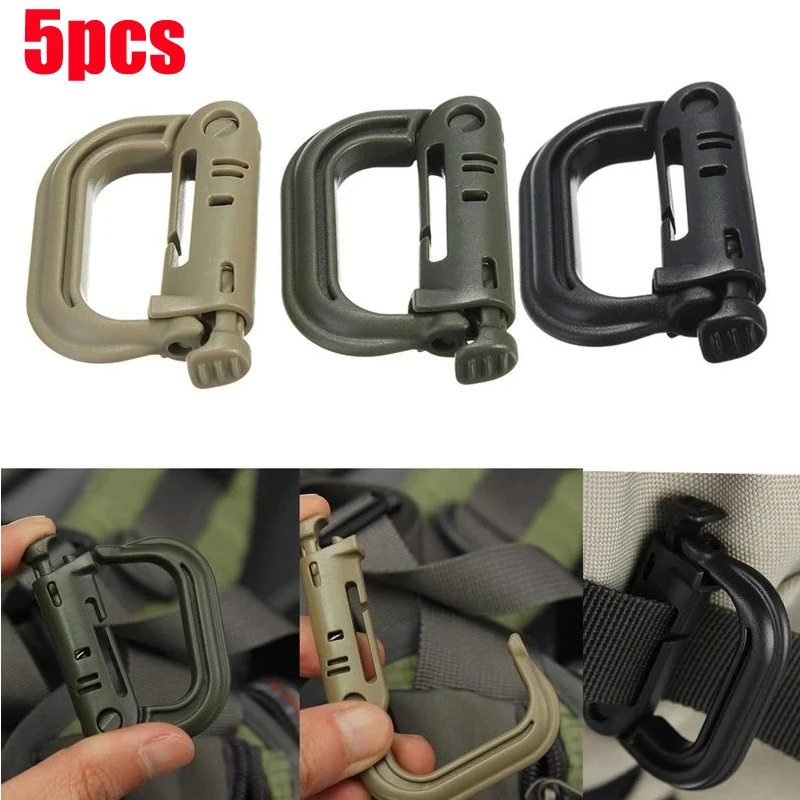 5PC Outdoor Hiking Plasctic Shackle Carabiner D-ring Clip Molle Webbing Backpack Buckle Snap Lock Grimlock Multi Camping Gear
5PC Outdoor Hiking Plasctic Shackle Carabiner D-ring Clip Molle Webbing Backpack Buckle Snap Lock Grimlock Multi Camping Gear