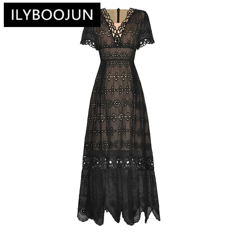 Летнее модное дизайнерское новое платье ILYBOOJUN, женское Сетчатое ажурное асимметричное платье миди с широкой юбкой, V-образным вырезом и коротким рукавом
Летнее модное дизайнерское новое платье ILYBOOJUN, женское Сетчатое ажурное асимметричное платье миди с широкой юбкой, V-образным вырезом и коротким рукавом