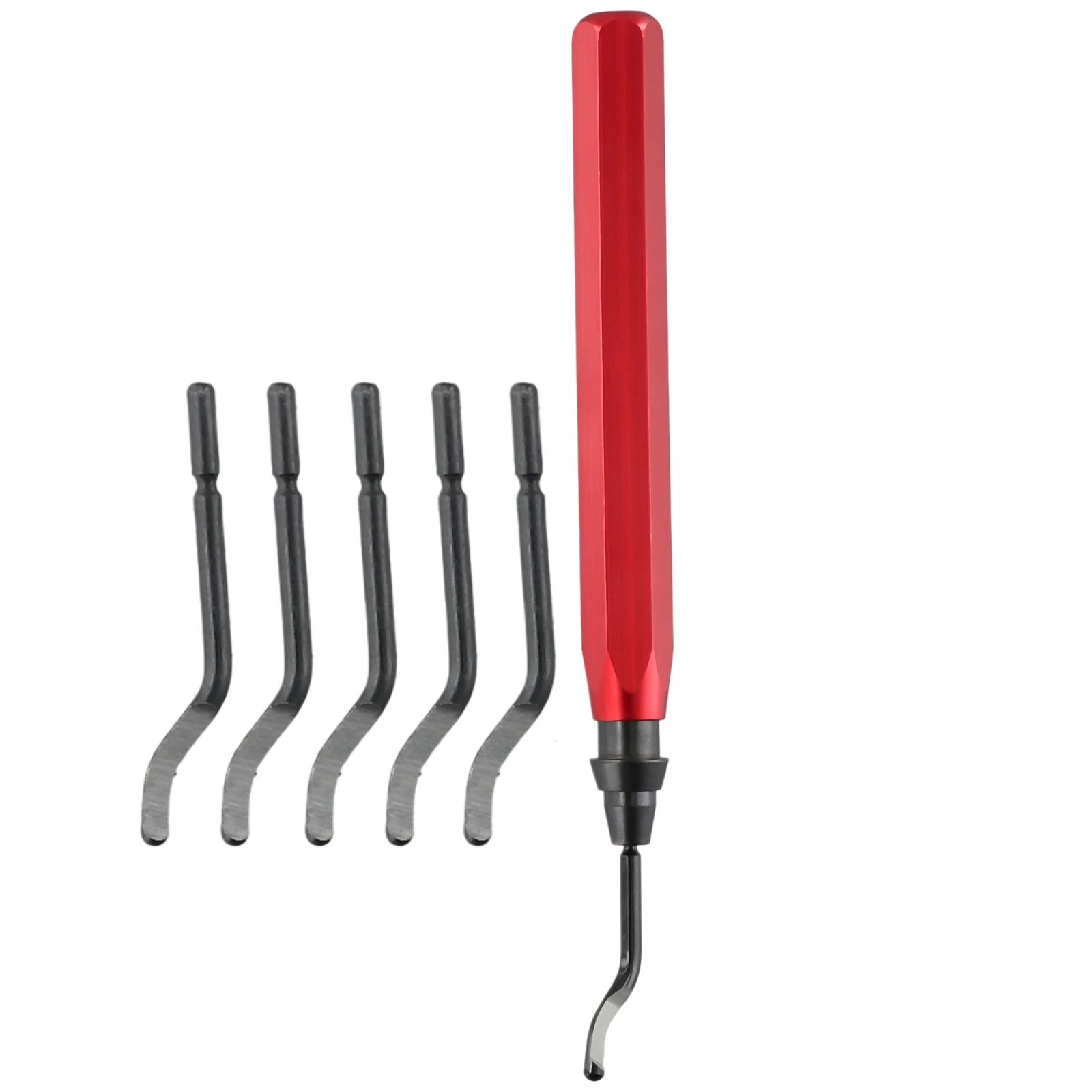 

RB1000 Handle Burr Deburring Remover Cutting Tool With 10pcs Rotary Deburr Blade Debur Red For Luminium Copper