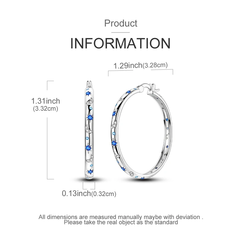 Luminous Shell Women Earrings Original 925 Sterling Silver Pave CZ Star Moon Hoop Earrings Engagement Wedding Jewelry Luminous Shell Women Earrings Original 925 Sterling Silver Pave CZ Star Moon Hoop Earrings Engagement Wedding Jewelry