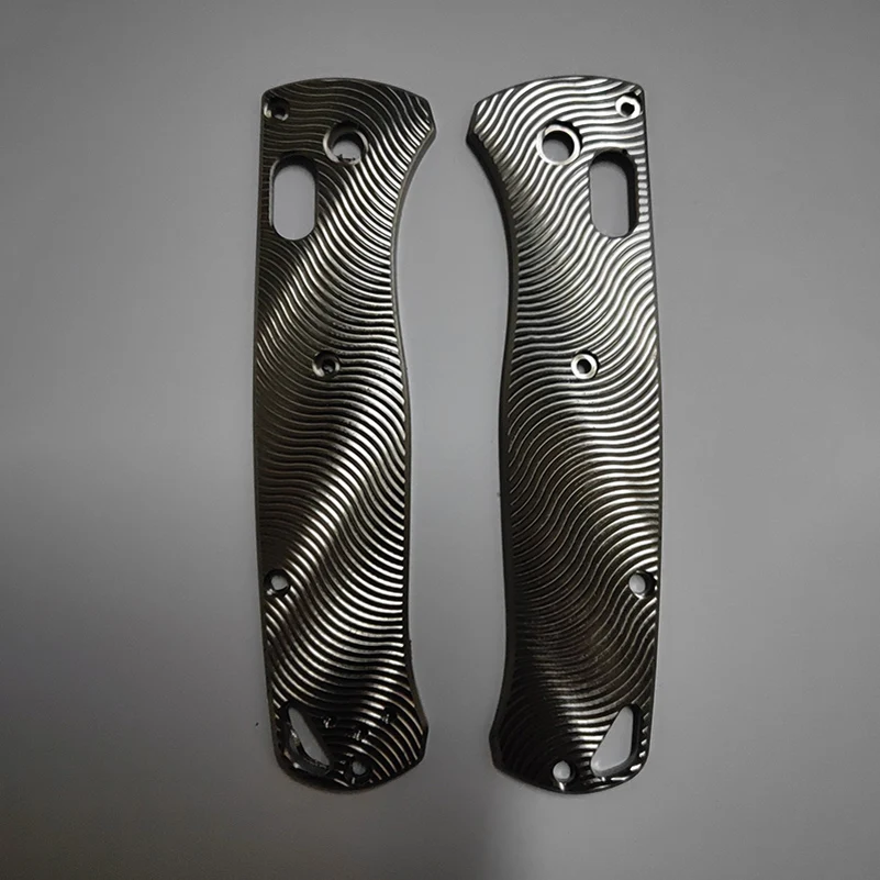 

Electrocardiographic Patterns Titanium Alloy Grip Handle Scales For Genuine Benchmade Bugout 535 Knife DIY Make Accessories Part