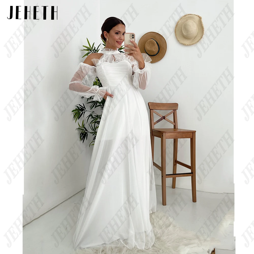 JEHETH Pastrol Evening Dresses Long Sleeves High Neck Prom Dress Classic Tulle A-Line Floor Length فساتين سهره فاخره 2023
JEHETH Pastrol Evening Dresses Long Sleeves High Neck Prom Dress Classic Tulle A-Line Floor Length فساتين سهره فاخره 2023