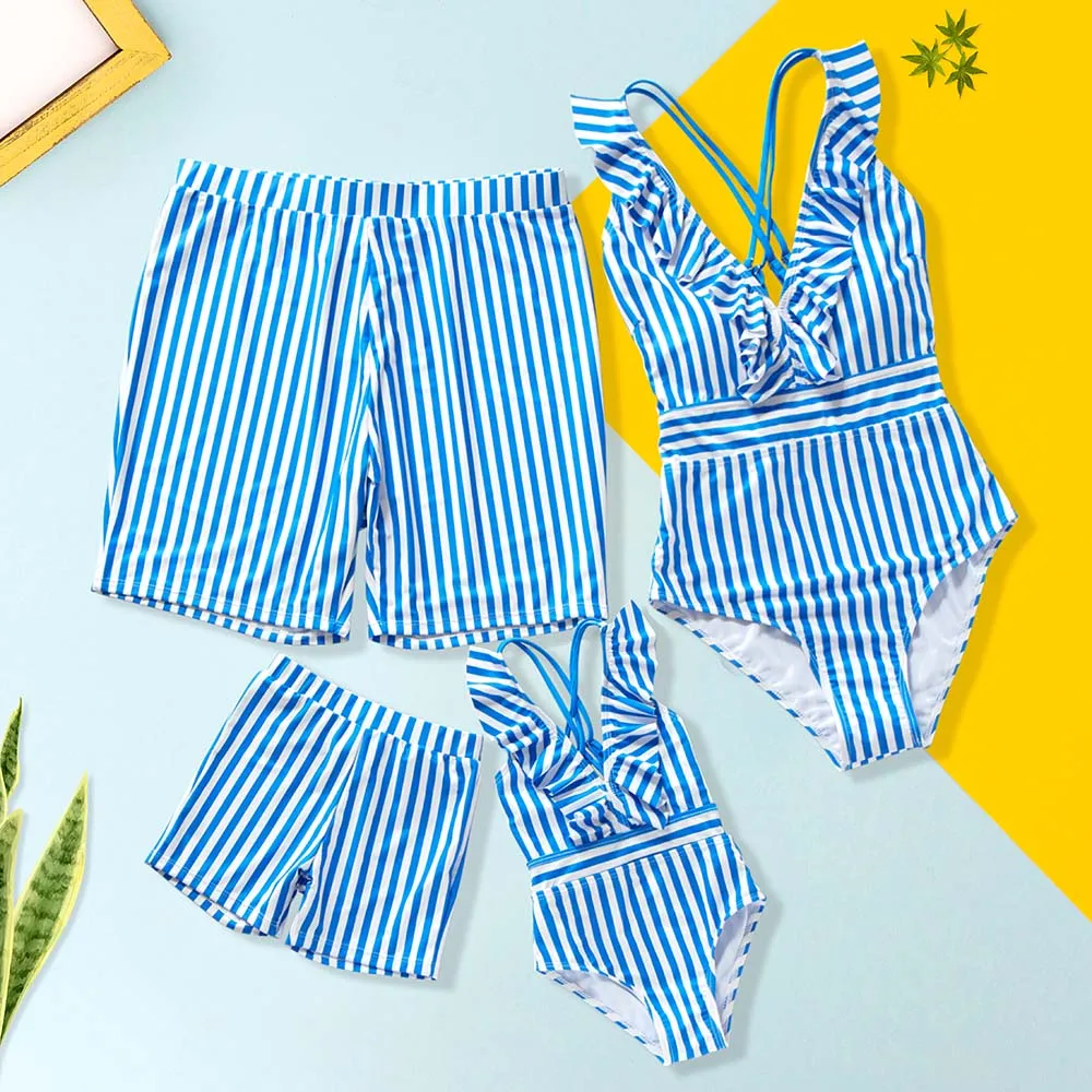 Striped Swimsuits Family Matching Outfits V-Neck Mother Daughter Swimwear Mommy and Me Beachwear Clothes Father Son Swim Shorts
Striped Swimsuits Family Matching Outfits V-Neck Mother Daughter Swimwear Mommy and Me Beachwear Clothes Father Son Swim Shorts