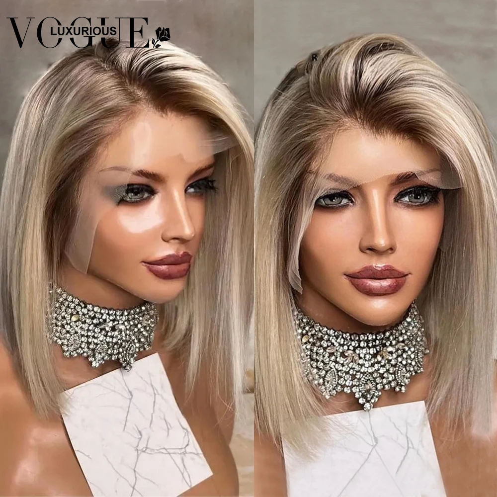 Ombre Colored Ash Blonde Glueless Brazilian Remy Human Hair Closure Wigs 13X4 Transparent Lace Frontal Wig Short Bob Pixie Cut
Ombre Colored Ash Blonde Glueless Brazilian Remy Human Hair Closure Wigs 13X4 Transparent Lace Frontal Wig Short Bob Pixie Cut