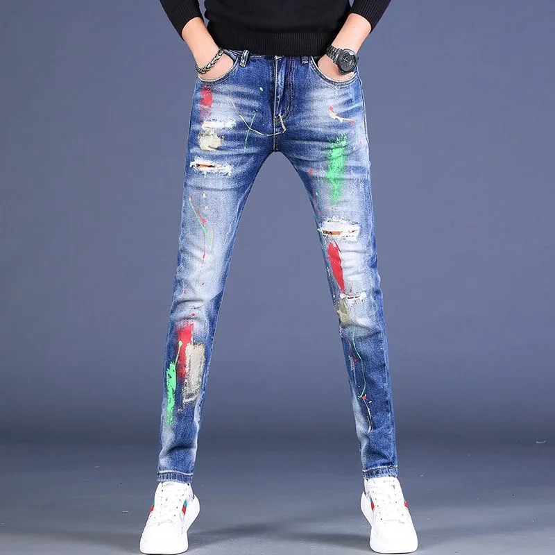 2023 Spring and Autumn New Classic Fashion Blue Ripped Jeans Men's Casual Slim Comfortable High Quality Elastic Small Feet Pants
2023 Spring and Autumn New Classic Fashion Blue Ripped Jeans Men's Casual Slim Comfortable High Quality Elastic Small Feet Pants