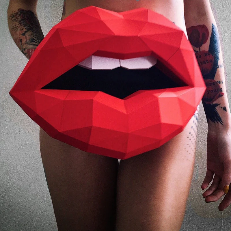Paper has artistic flame, red lips, female cosmetics, lipstick, store wall, three-dimensional paper art decoration
Paper has artistic flame, red lips, female cosmetics, lipstick, store wall, three-dimensional paper art decoration