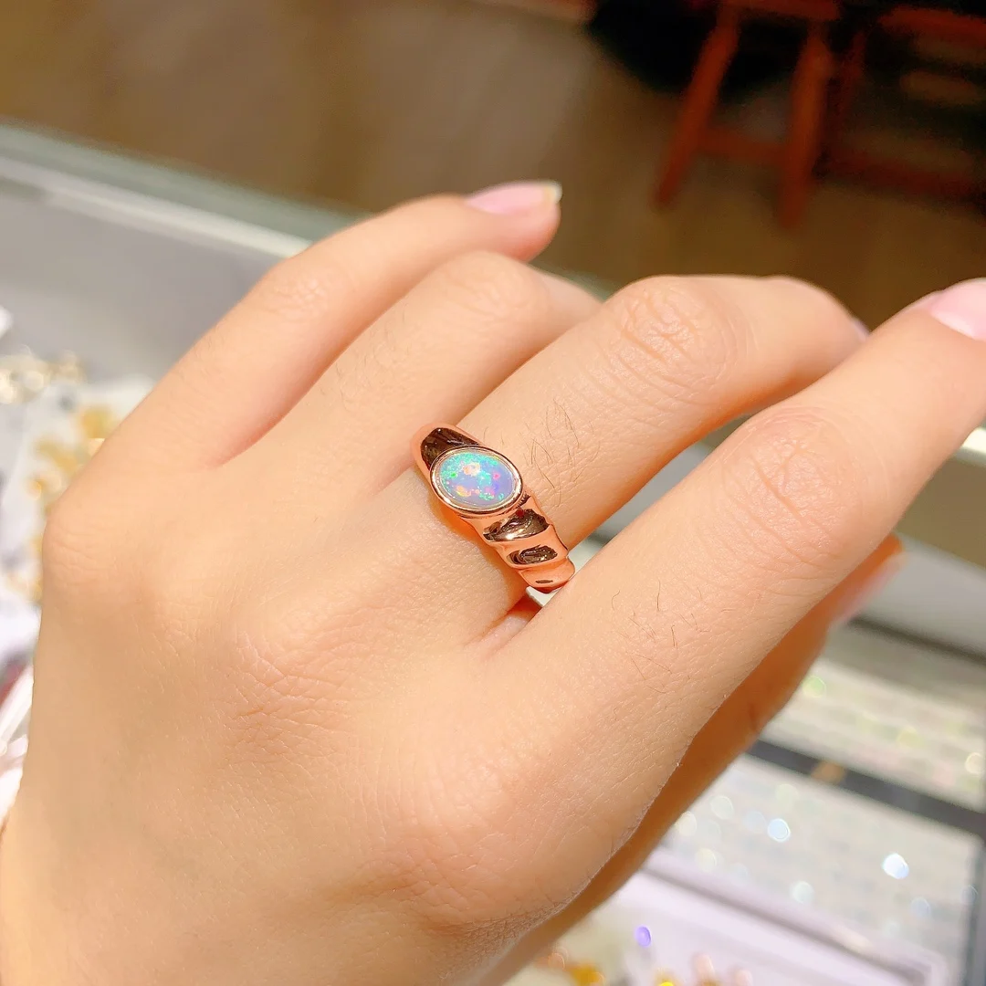 

Opal Ring Silver 925 Ring Engagement Rings for Women Luxury Gemstones Jewelry Gems New in Rings Wedding Adjustable Fine