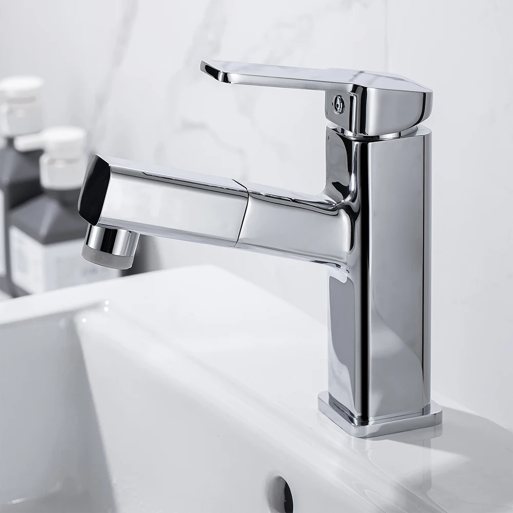 SKOWLL Bathroom Sink Faucet Pull Out Sprayer Modern Restroom Faucet Single Hole Vanity Faucet Single Handle Basin Faucet 1105
SKOWLL Bathroom Sink Faucet Pull Out Sprayer Modern Restroom Faucet Single Hole Vanity Faucet Single Handle Basin Faucet 1105