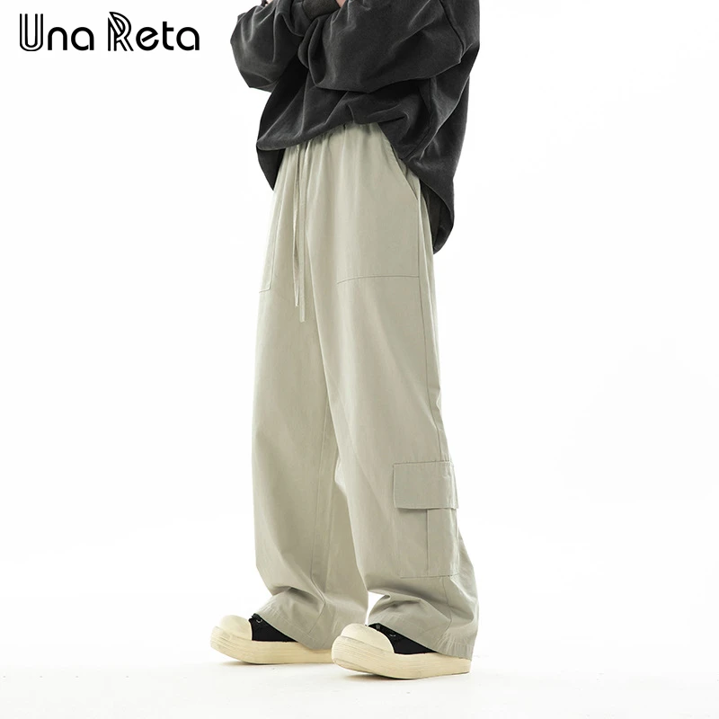 

Una Reta 2024 New Man Pants Harajuku Hip Hop Cargo Pants Men Sweatpants Fashion Loose Sweatpants 100% Cotton Couple Trousers