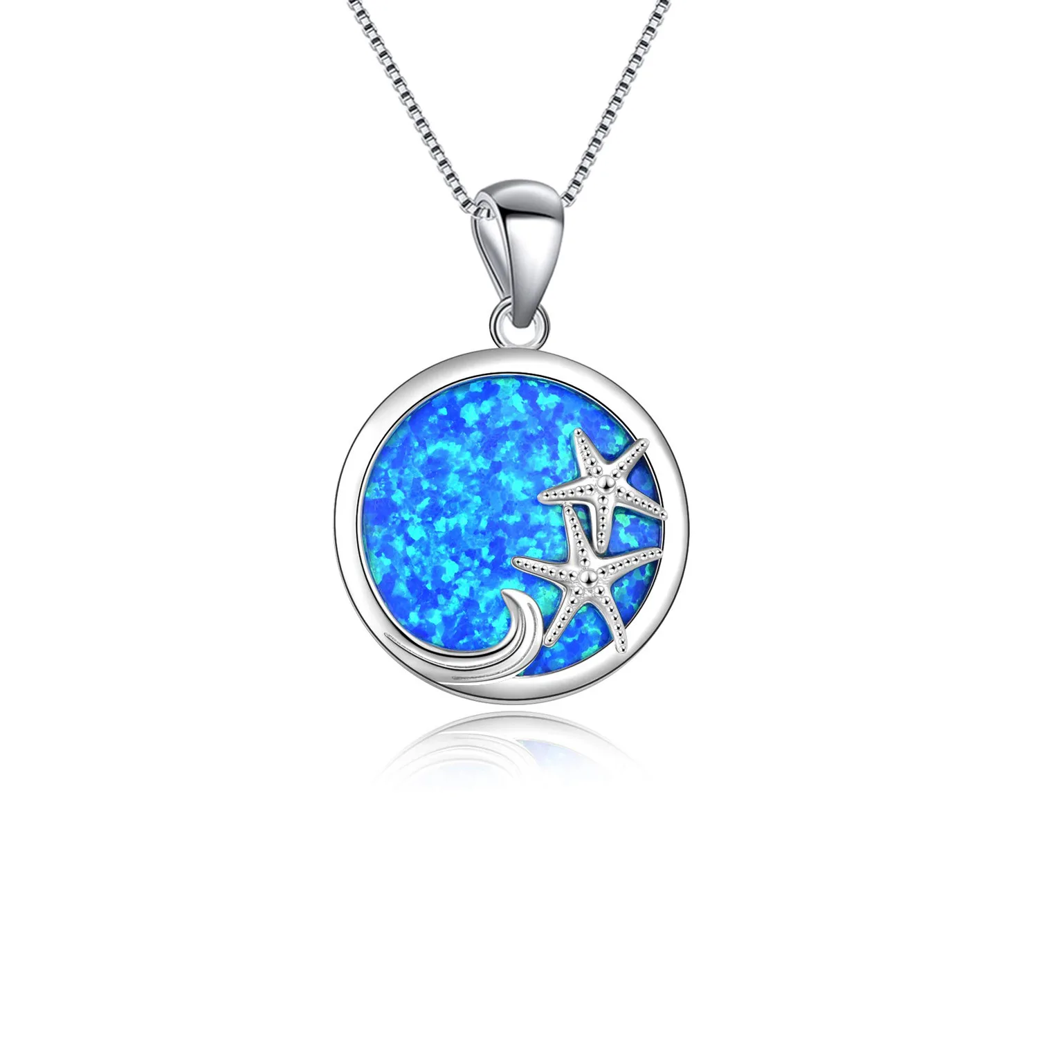 Sea Starfish Ocean Blue Opal Pendant 925 Sterling Silver Wave Pendant Necklace For Women Gift
Sea Starfish Ocean Blue Opal Pendant 925 Sterling Silver Wave Pendant Necklace For Women Gift