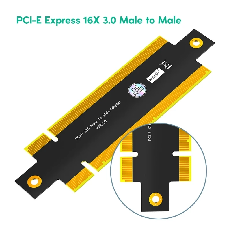 

PCIExpress3.0 16X to 16X Extender PCIE X16 Male to Male Adapter Connector for Computers and Office Setups