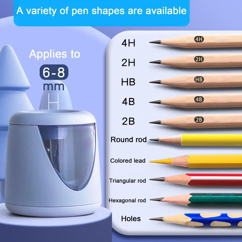 

Compact Battery-operated Pencil Sharpener Portable Rechargeable Electric Pencil Sharpeners Ideal School for Students for Precise