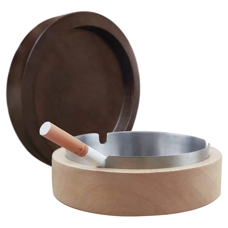 3X Ashtray For Outside With Lid, Wind Ashtray For Outside Balcony, Ashtray Stainless Steel + Wood Odor-Proof Smoking -S
3X Ashtray For Outside With Lid, Wind Ashtray For Outside Balcony, Ashtray Stainless Steel + Wood Odor-Proof Smoking -S