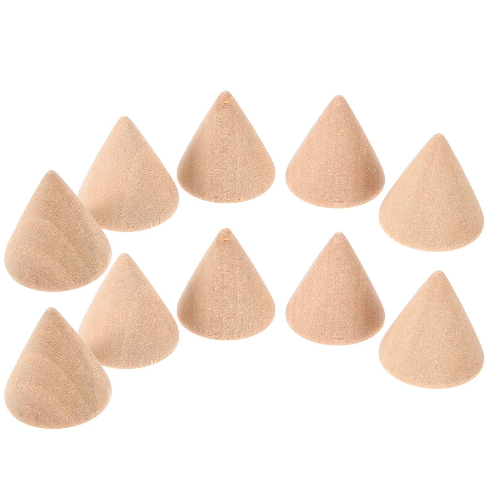 

10pcs 31cm Unpainted Wood Cones Ring Holder Ring Display Stands Organizer Holders Jewelry Display Stand DIY Craft Wooden Cone