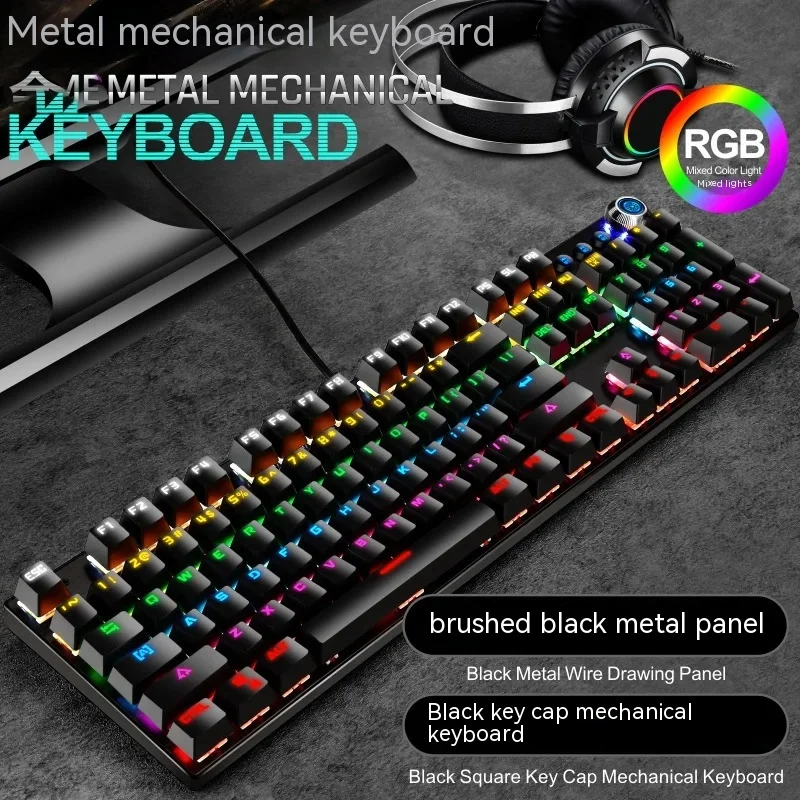 Yunguo K88 Game Office Real Mechanical Metal Keyboard Computer Wired Usb Green Axis 104 Key Multimedia Rgb Business Office Game
Yunguo K88 Game Office Real Mechanical Metal Keyboard Computer Wired Usb Green Axis 104 Key Multimedia Rgb Business Office Game