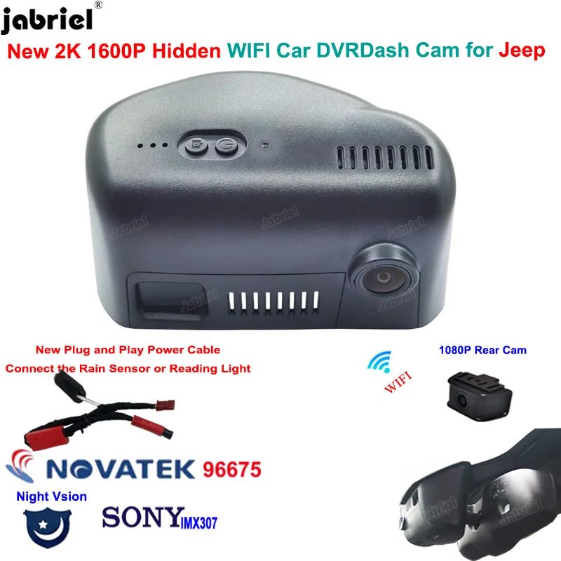 New 2K 1600p Wifi Dash Cam Camera Car DVR Recorder for Jeep Cherokee 2021 2020 2019 2018 2017 2016 2015 2014 for Dodge Chrysler
New 2K 1600p Wifi Dash Cam Camera Car DVR Recorder for Jeep Cherokee 2021 2020 2019 2018 2017 2016 2015 2014 for Dodge Chrysler