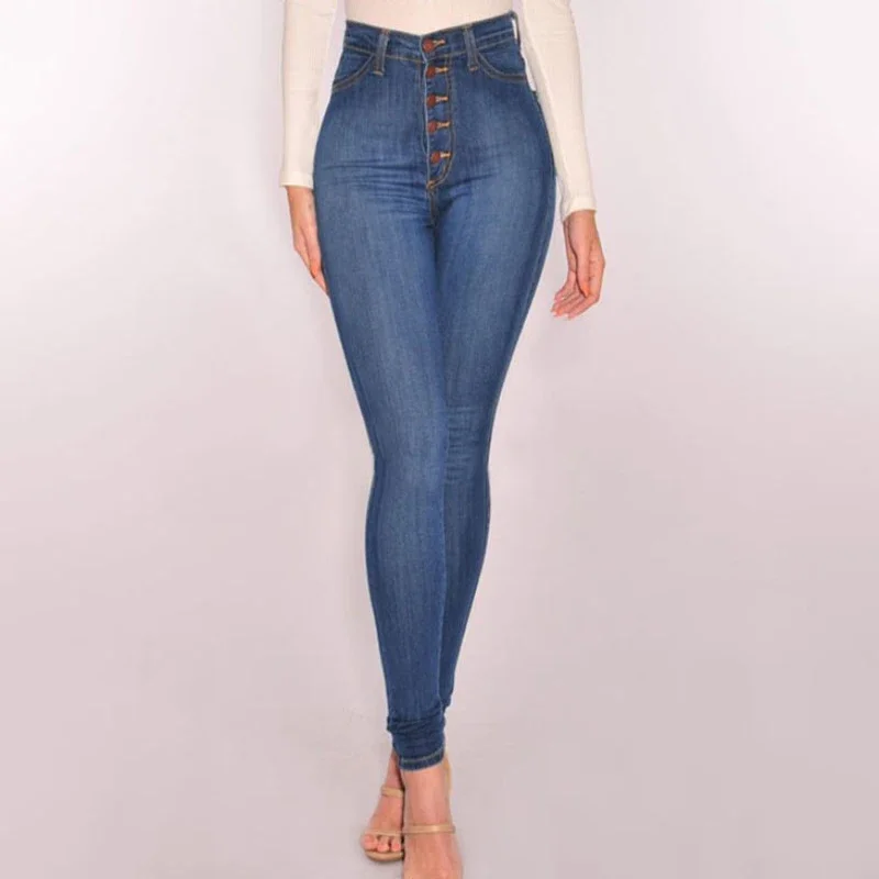 

New High-waisted Jeans Spring And Summer Slim-fitting Women's Pants Middle-aged Women's Stretchy Pants For Small Feet