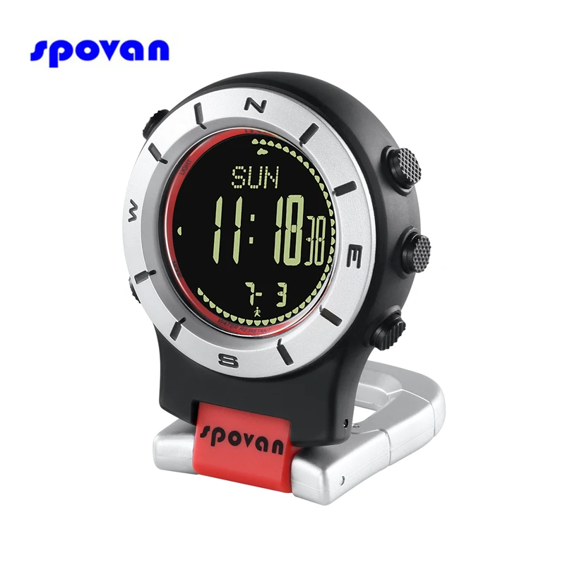 

Spovan Digital Pocket Watch for Men Women Barometer Altimeter Thermometer Compass Outdoor Sports Military Clock Waterproof Reloj