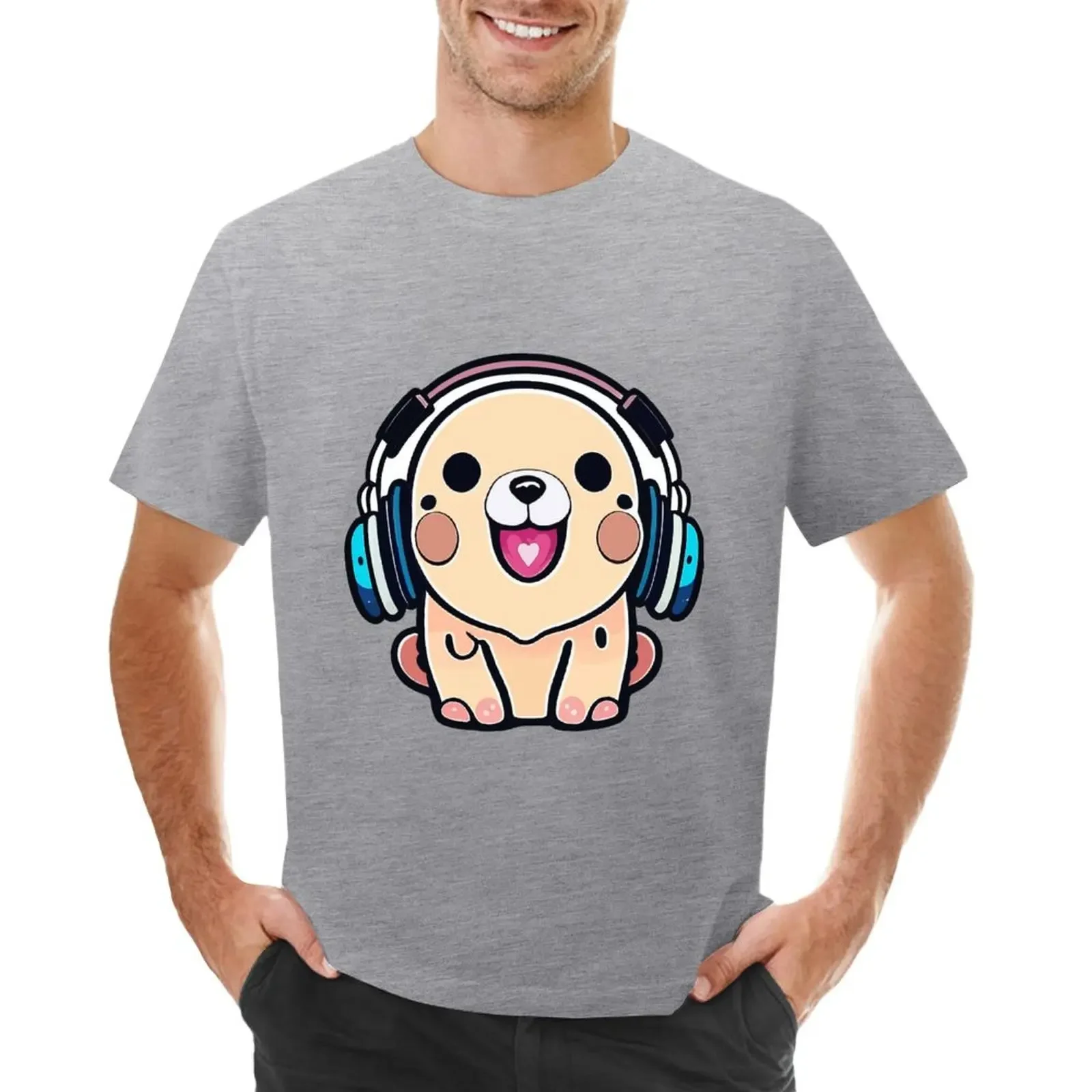 Cute Kawaii dog with headphones T-shirt vintage blacks funnys Blouse mens t shirt
Cute Kawaii dog with headphones T-shirt vintage blacks funnys Blouse mens t shirt