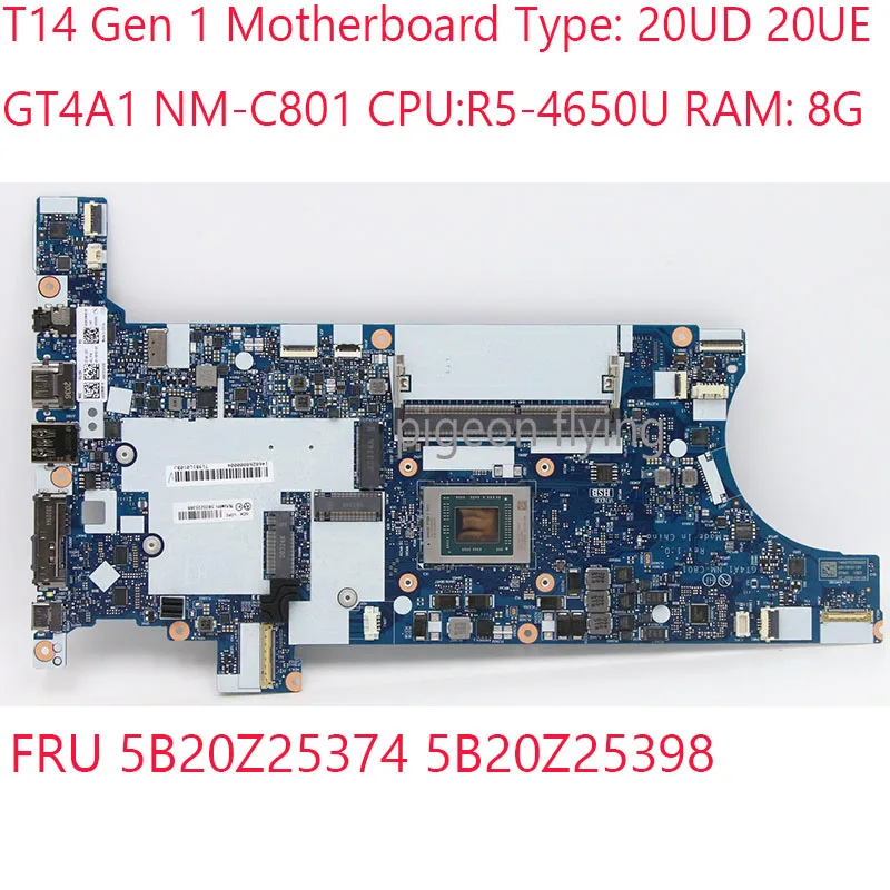 Материнская плата T14 20UD 20UE GT4A1 NM-C801 для ноутбука Thinkpad T14 Gen 1 5B20Z25374 5B20Z25398 CPU:R5-4650U RAM: 8G 100% ТЕСТ ОК
Материнская плата T14 20UD 20UE GT4A1 NM-C801 для ноутбука Thinkpad T14 Gen 1 5B20Z25374 5B20Z25398 CPU:R5-4650U RAM: 8G 100% ТЕСТ ОК