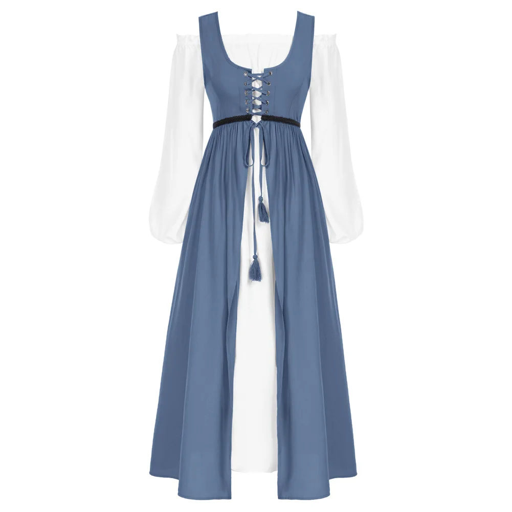 SD Women Renaissance Dress Peasant Medieval Dress Long Sleeve Maxi Dress Off-Shoulder Dress+Tank Dress 2pcs Set Costume A30
SD Women Renaissance Dress Peasant Medieval Dress Long Sleeve Maxi Dress Off-Shoulder Dress+Tank Dress 2pcs Set Costume A30