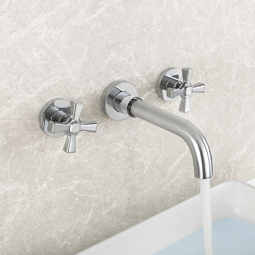 Top Quality Brass Bathroom sink faucet Wall mounted Art design Cold hot water Basin mixer Tap Two Handle with Movable Spout
Top Quality Brass Bathroom sink faucet Wall mounted Art design Cold hot water Basin mixer Tap Two Handle with Movable Spout