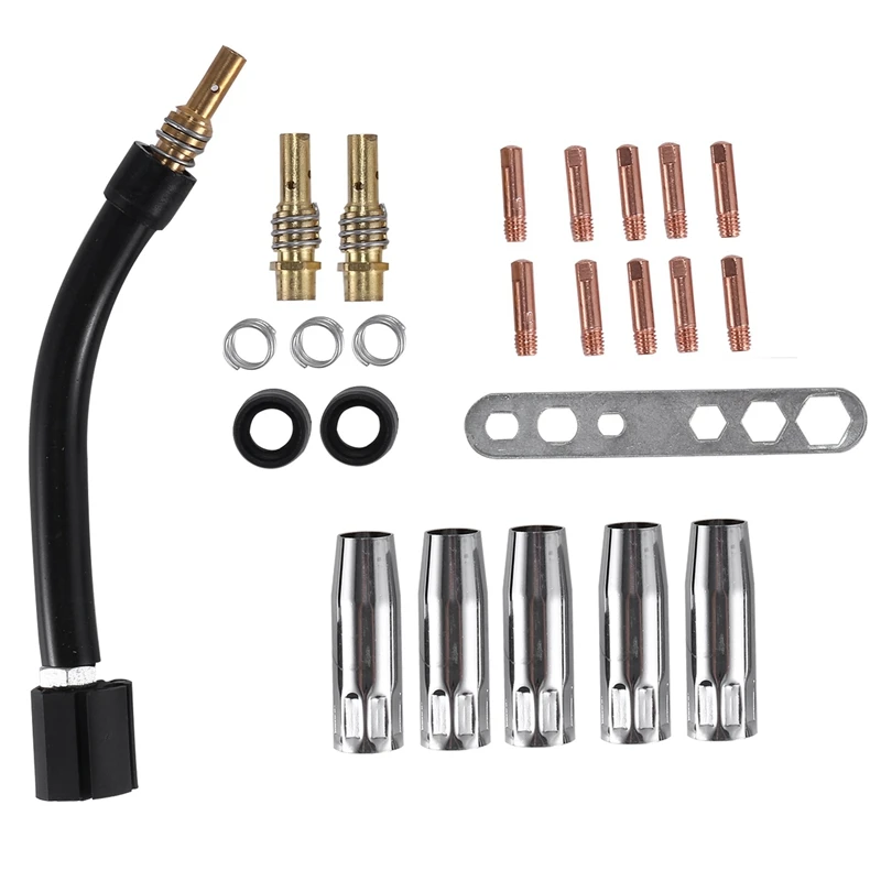 27Pcs MB15 Nozzles Contact Tips MIG Welder Torch Kit Swan Neck For 15AK MIG Welding Torch
27Pcs MB15 Nozzles Contact Tips MIG Welder Torch Kit Swan Neck For 15AK MIG Welding Torch